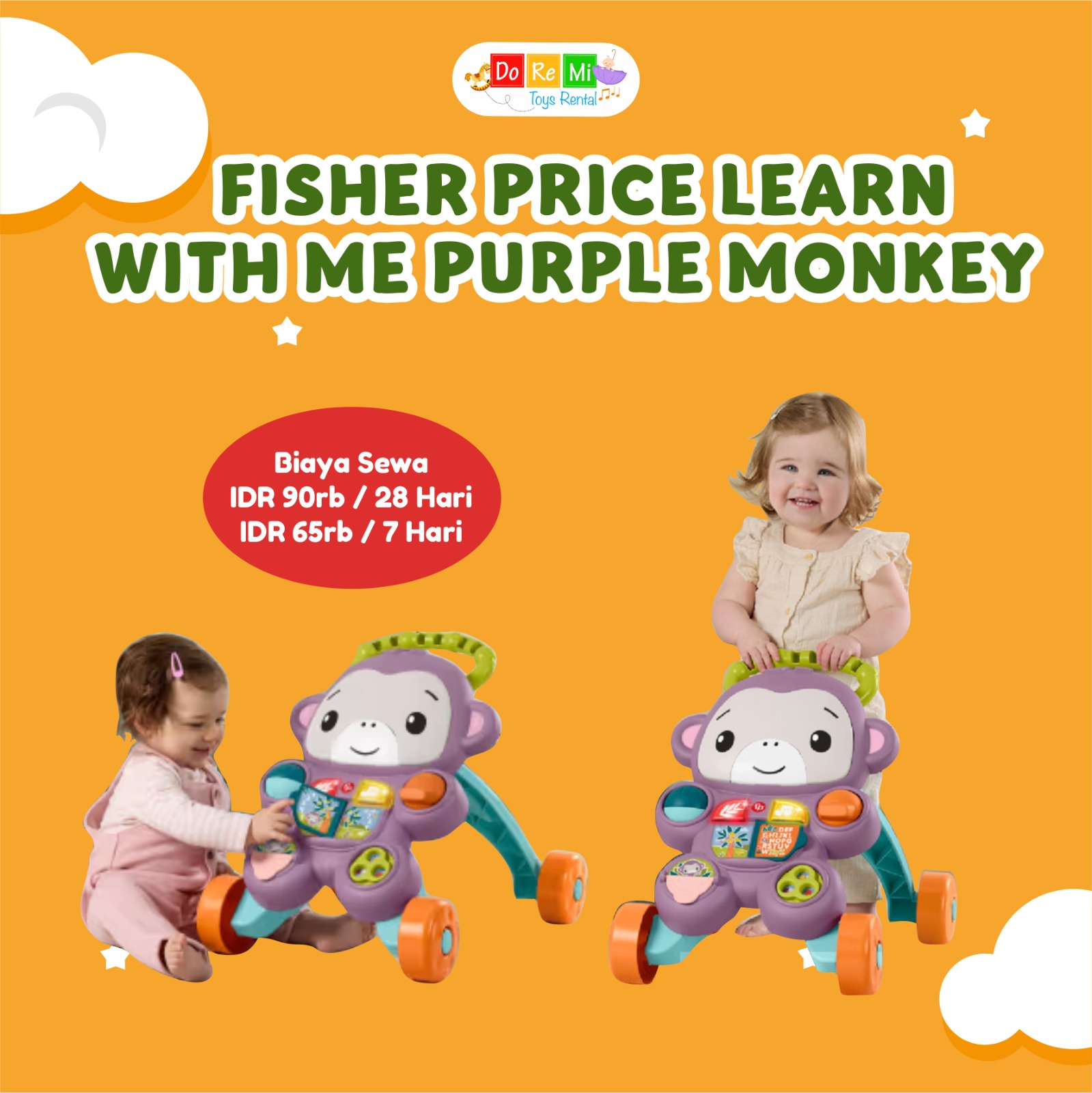 FISHER PRICE LEARN WITH ME PUPLE MONKEY