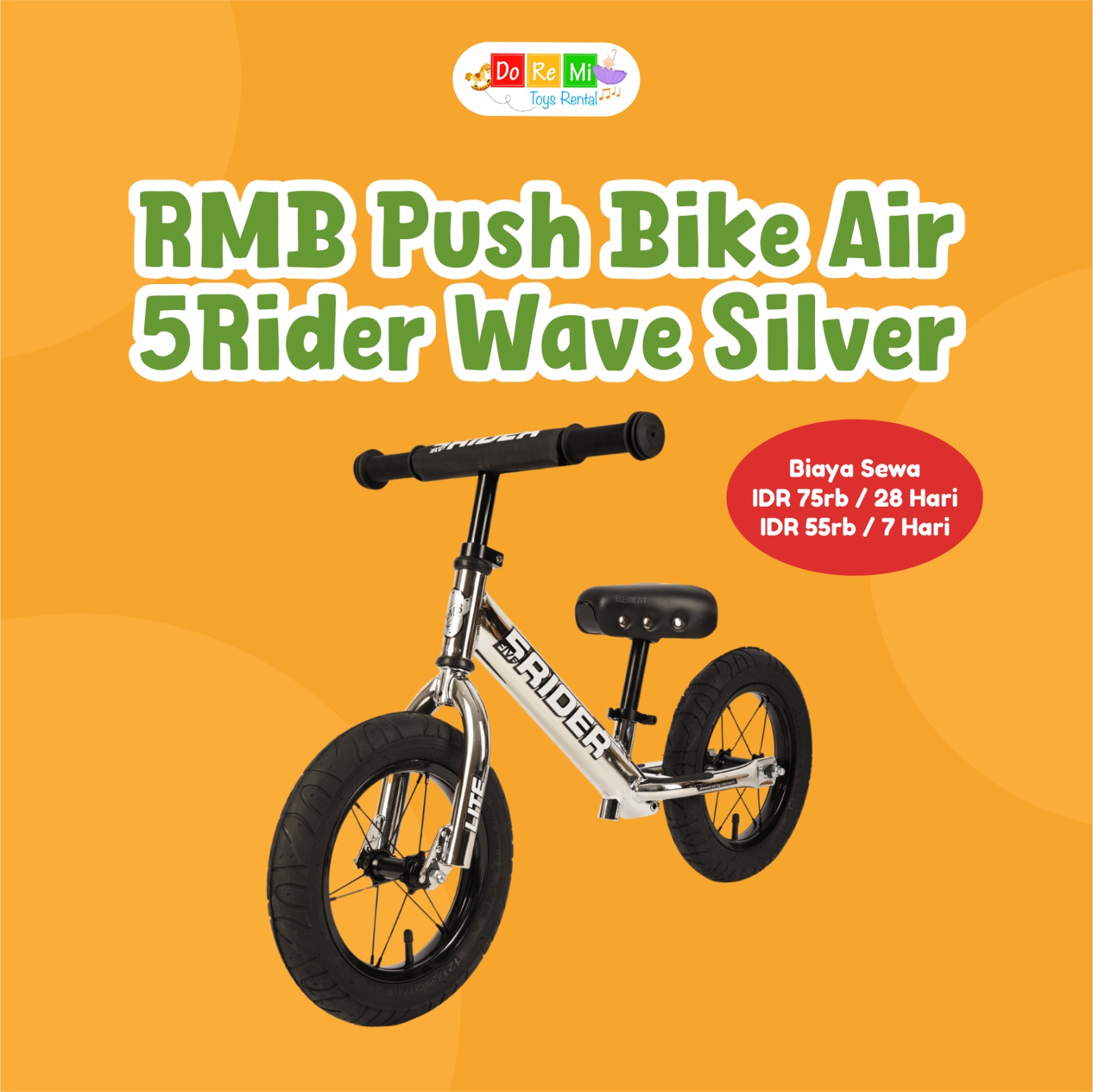 RMB PUSH BIKE AIR 5RIDER WAVE SILVER